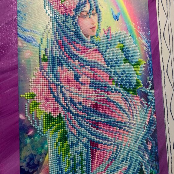 ⭐️ #670 Rainbow Angel Diamond Art On 12 x 16" Canvas - Picture 3 of 9